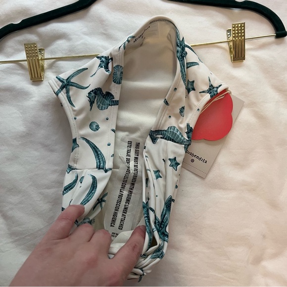 NWT Agua Bendita Bikini Bottoms Low Rise Medium Coverage Sea Horse Starfish S - Picture 8 of 9